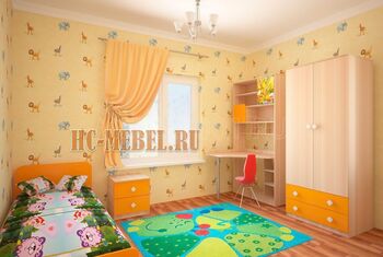 Детская мебель ЖИЛИ-БЫЛИ, комплект-4 оранжевый
