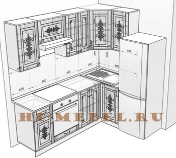 Кухня БЕЛАРУСЬ-9.8 модульная угловая, правая, лева